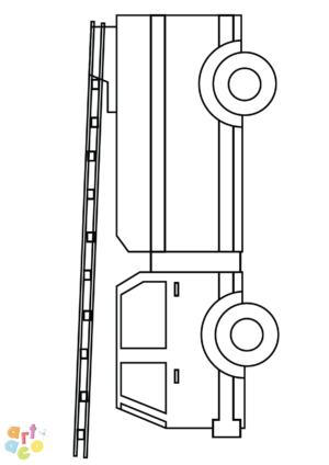 Fire truck toddler colouring in worksheet. messy play, colouring and painting.